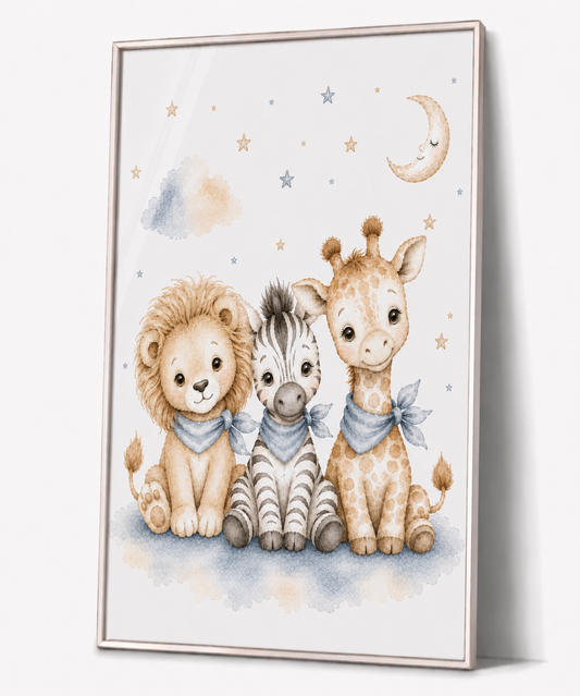 Personalisierte Kinderbilder mit Löwenmotiven – 3er-Set oder einzeln erhältlich