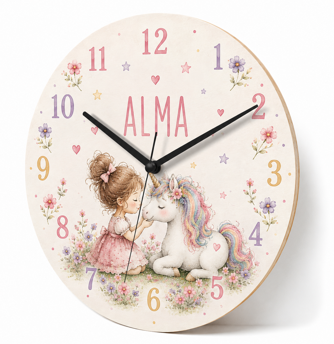 Lautlose Einhorn-Wanduhr fürs Kinderzimmer