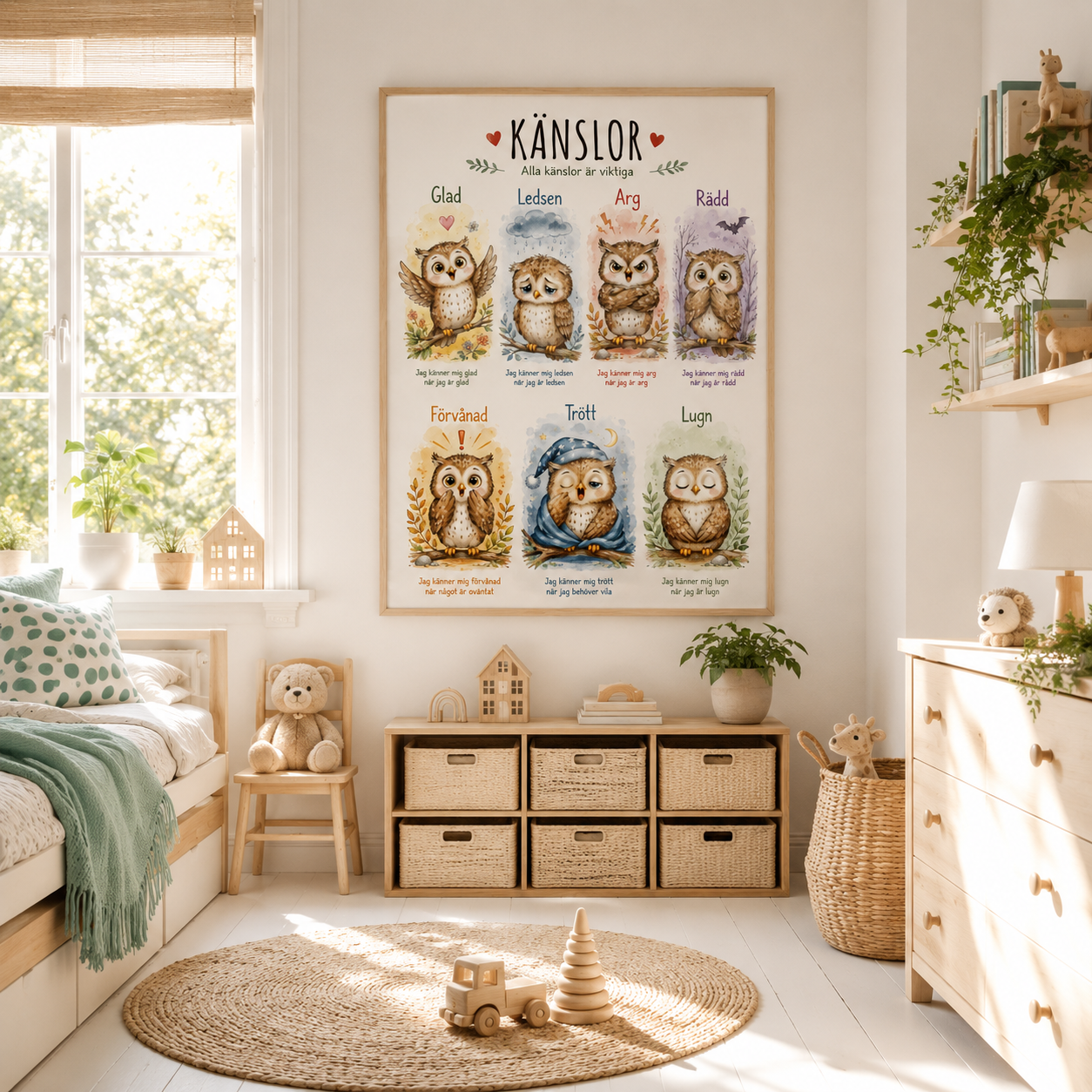 Känslor poster till barnrummet – ugglor – DalaStil