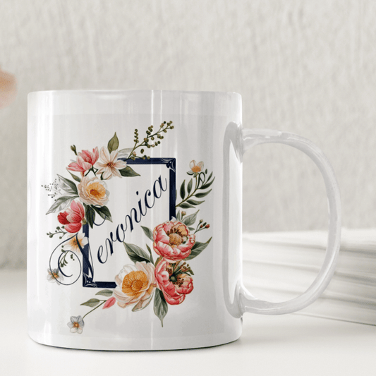 Klassiska blommor - Personlig mugg