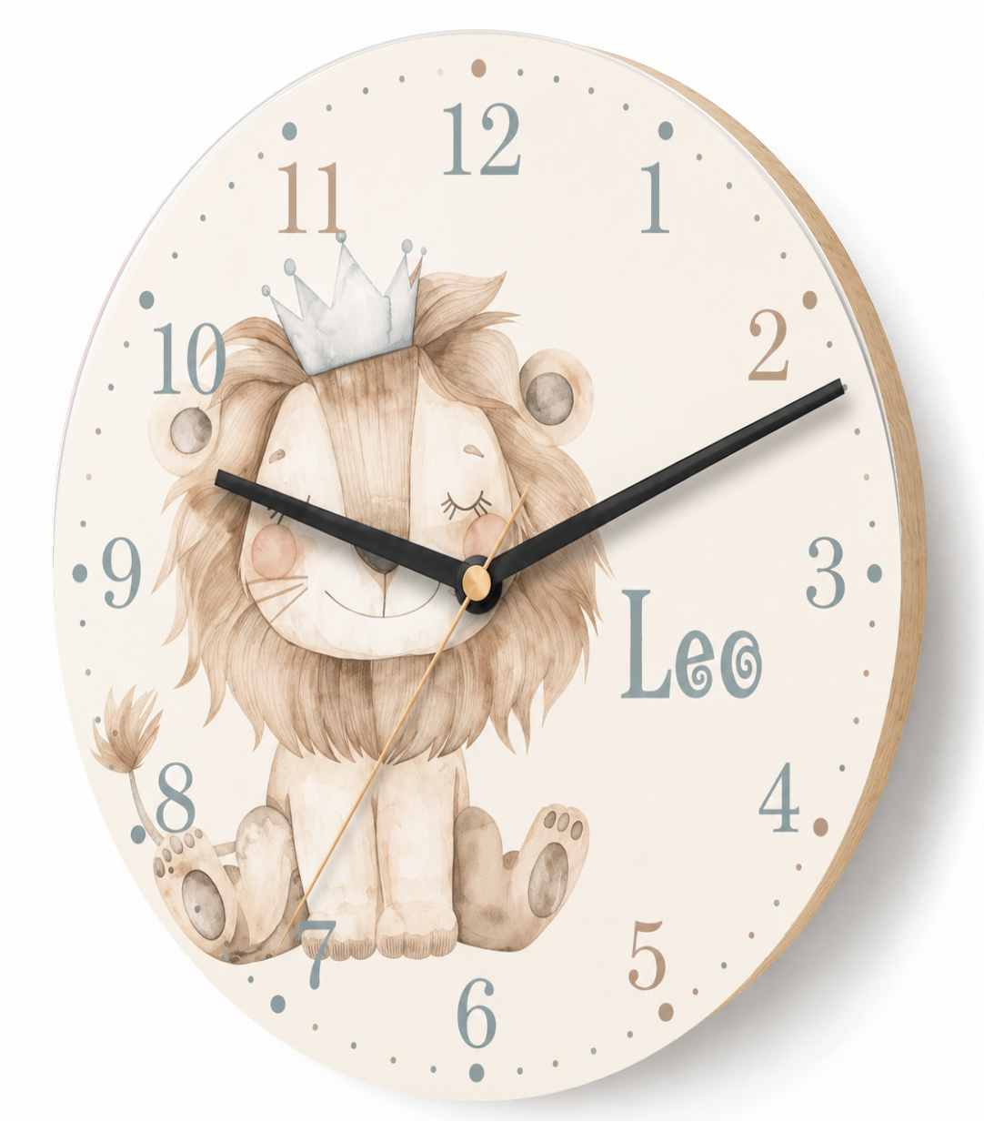 Lautlose Wanduhr fürs Kinderzimmer – Löwe