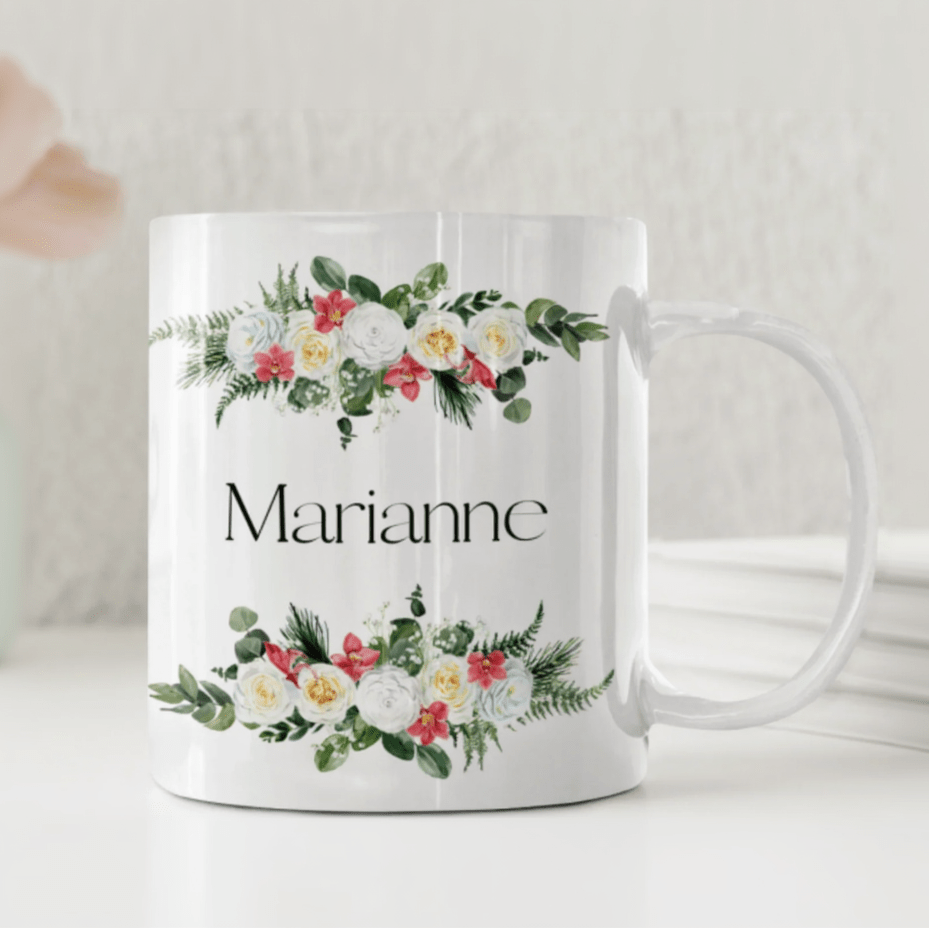 Lyxiga Vårblommor med namn - Personlig mugg