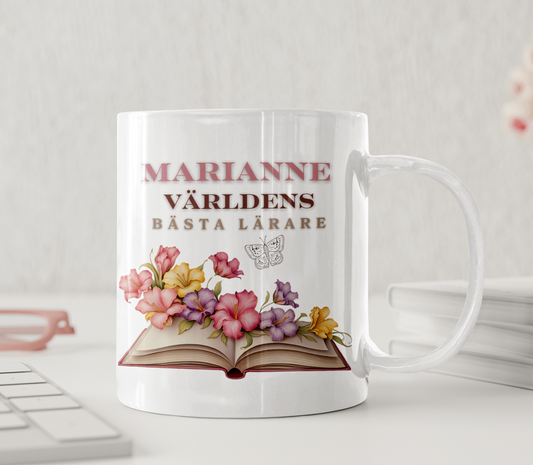 Personalisierte Tasse mit dem Text „Bester Lehrer der Welt“