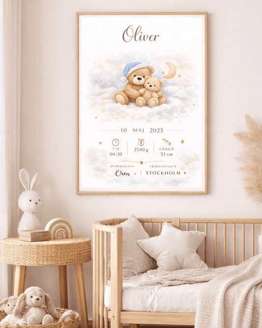 FödelsetavlaFödelsetavla - Personlig Doppresent med Söt Björn