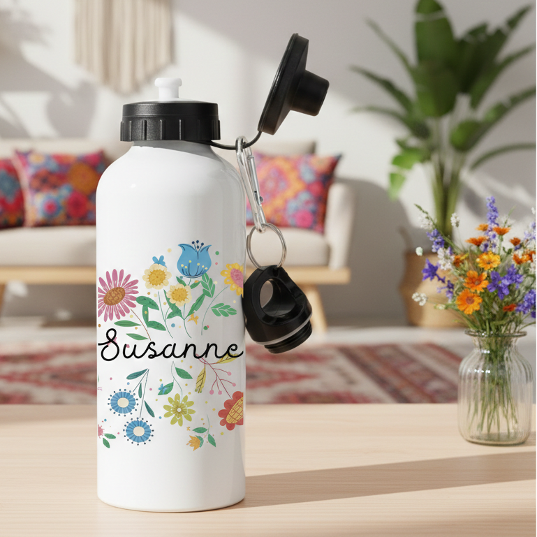Färgglada ängsblommor - Personlig vattenflaska