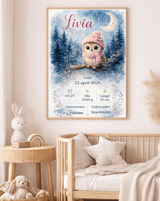 FödelsetavlaPersonlig födelsetavla – Uggla flicka