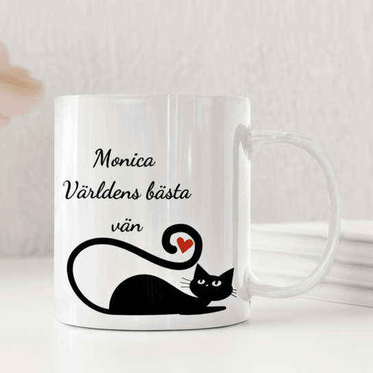 Personliga muggarKattmugg med namn - Personlig mugg