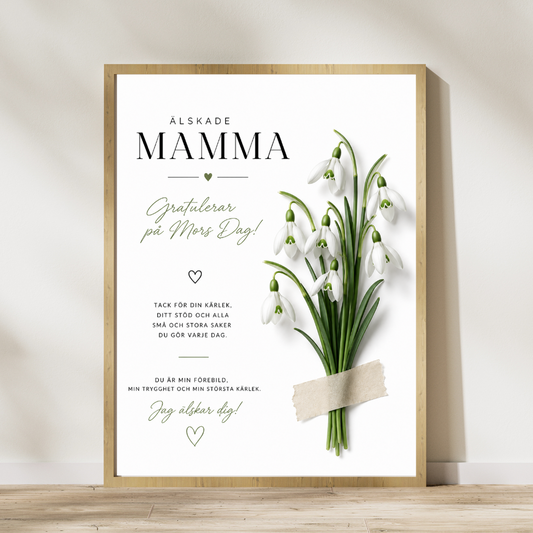 Personalized Mother's Day poster - Snowdrop
