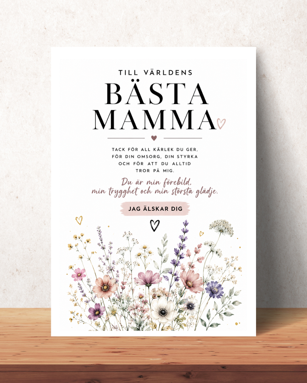 Personalisiertes Muttertagsposter – Graues Dala-Pferd