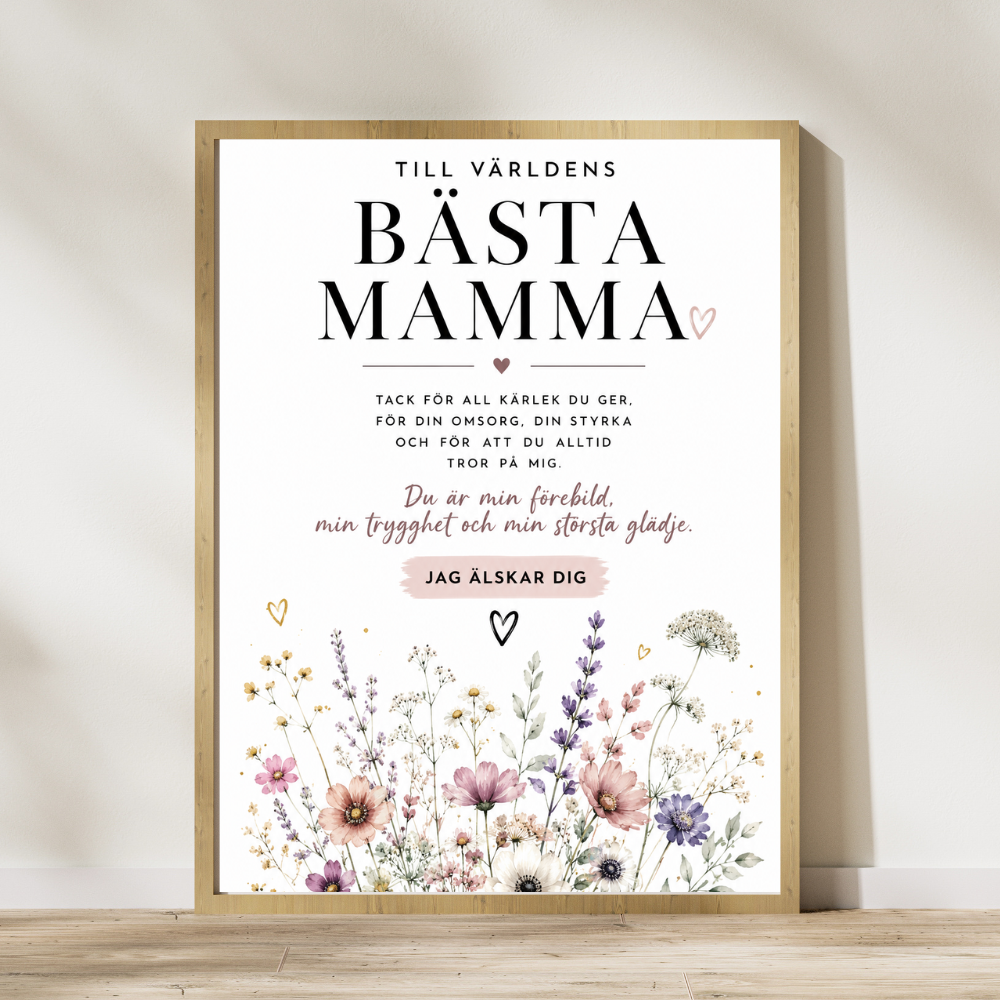 Personalisiertes Muttertagsposter – Graues Dala-Pferd