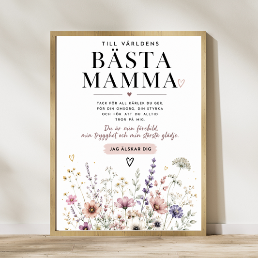 Personalized Mother's Day Poster - Grey Dala Horse