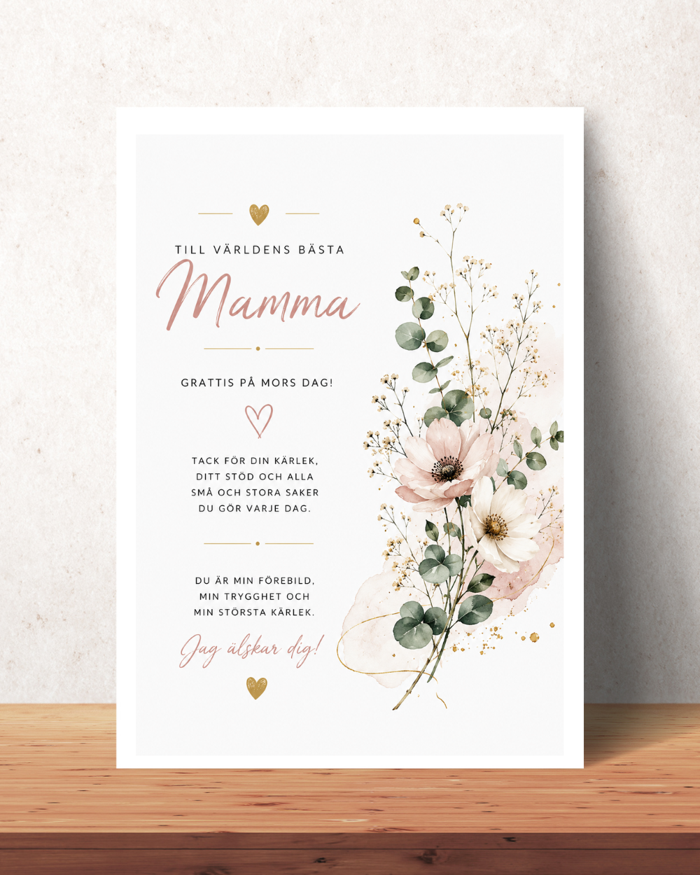 Personalisiertes Muttertagsposter – Frühlingsblumen