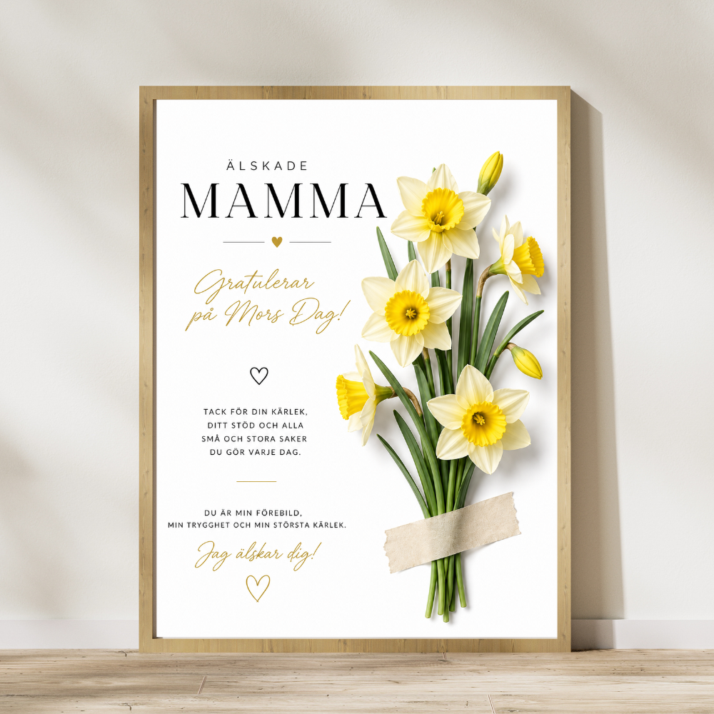 Personalized Mother's Day Poster - Daffodil