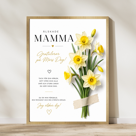 Personalized Mother's Day Poster - Daffodil