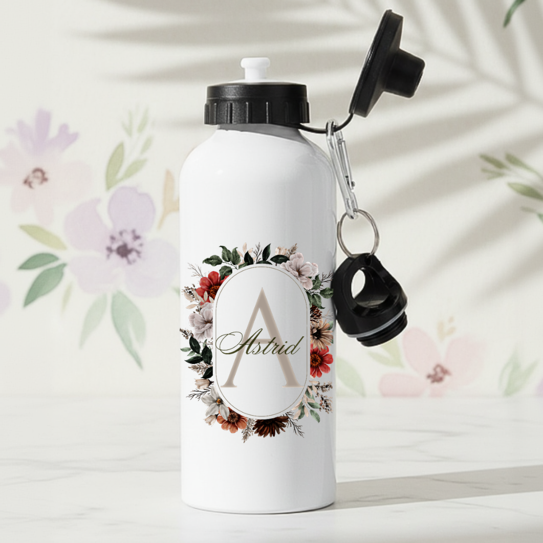 Vårblommor - Personlig vattenflaska med namn - DalaStil