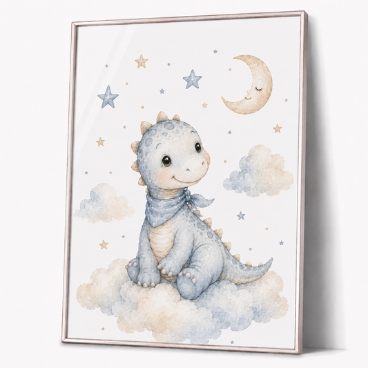 Personalisierte Kinderbilder – Poster fürs Kinderzimmer – Dinosaurier